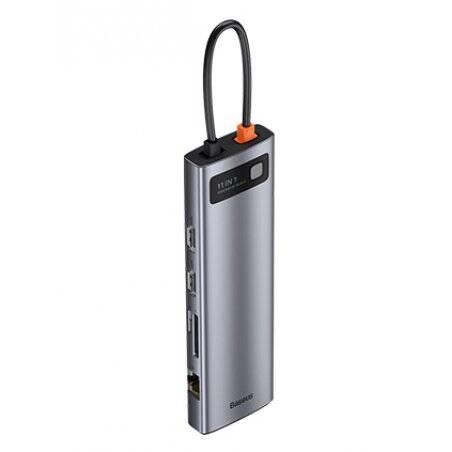 Baseus Metal Gleam Series 11-in-1 Wired USB 3.2 Gen 1 (3.1 Gen 1) Type-C Grey