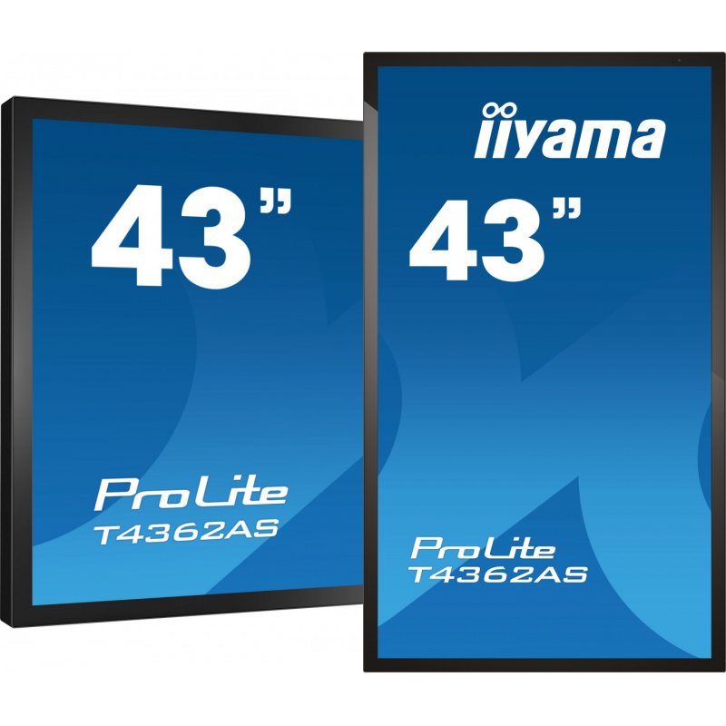iiyama T4362AS-B1 Signage Display Interactive flat panel 108 cm (42.5") IPS 500 cd/m² 4K Ultra HD Black Touchscreen Bui
