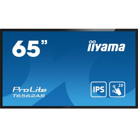 iiyama T6562AS-B1 Signage Display Interactive flat panel 163.8 cm (64.5") IPS 500 cd/m² 4K Ultra HD Black Touchscreen B