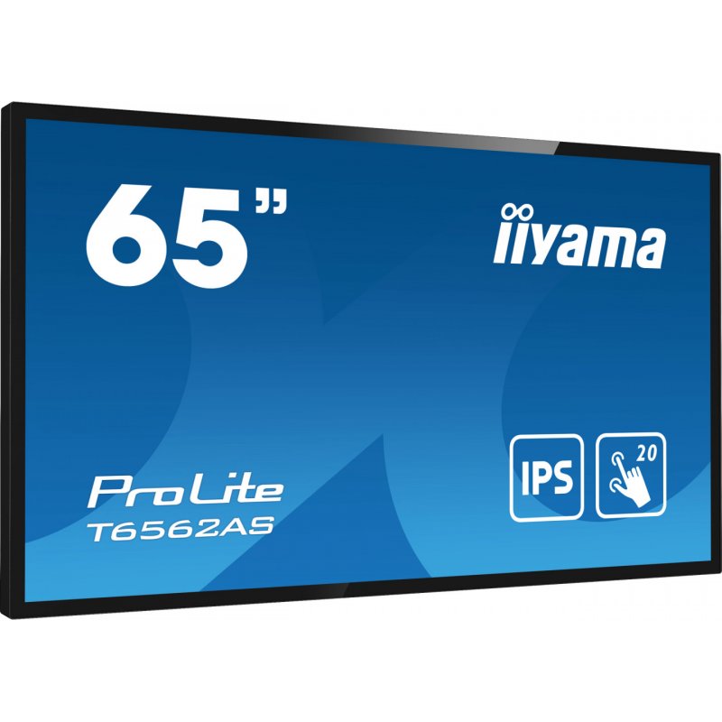 iiyama T6562AS-B1 Signage Display Interactive flat panel 163.8 cm (64.5") IPS 500 cd/m² 4K Ultra HD Black Touchscreen B