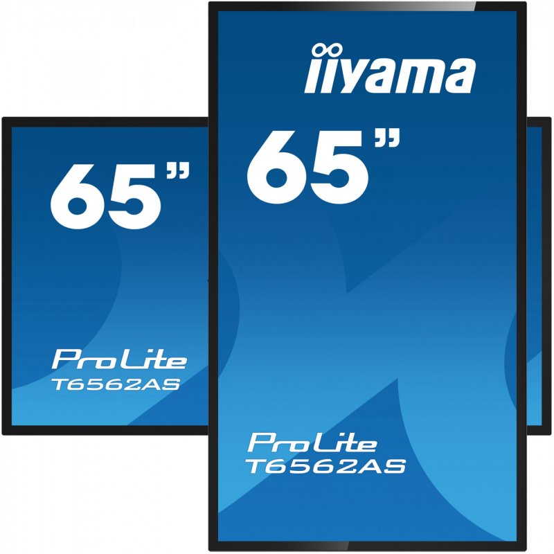 iiyama T6562AS-B1 Signage Display Interactive flat panel 163.8 cm (64.5") IPS 500 cd/m² 4K Ultra HD Black Touchscreen B