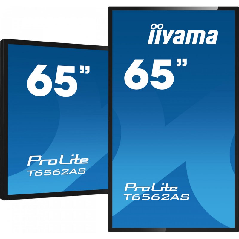 iiyama T6562AS-B1 Signage Display Interactive flat panel 163.8 cm (64.5") IPS 500 cd/m² 4K Ultra HD Black Touchscreen B