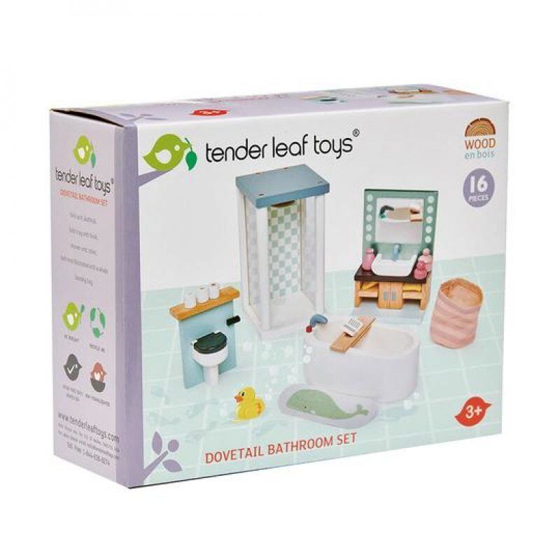 Tender Leaf Toys Dovetail Bathroom Set Salle de bain de poupée
