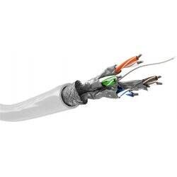 Bobine de câble réseau RJ45 Goobay Catégorie 6 SSTP (S/FTP) Monobrin 100m (Blanc)