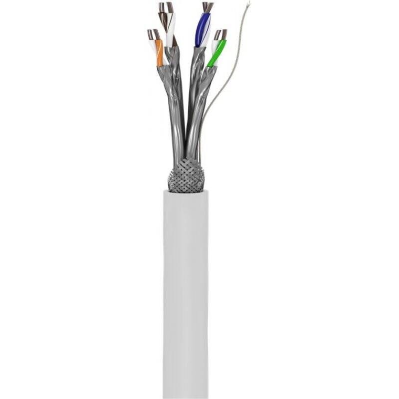 Bobine de câble réseau RJ45 Goobay Catégorie 6 SSTP (S/FTP) Monobrin 100m (Blanc)