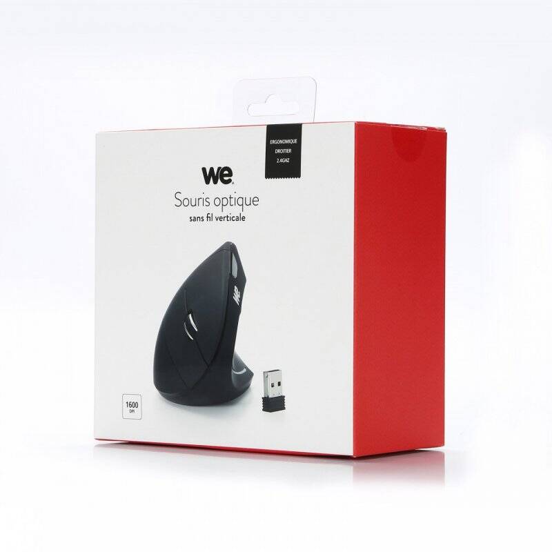 Souris sans fil verticale We pour droitier (Noir)