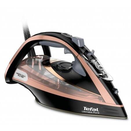 Tefal Ultimate Pure FV9845 Fer à repasser à sec ou à vapeur Semelle Durilium autonettoyante 3100 W Noir, Cuivre