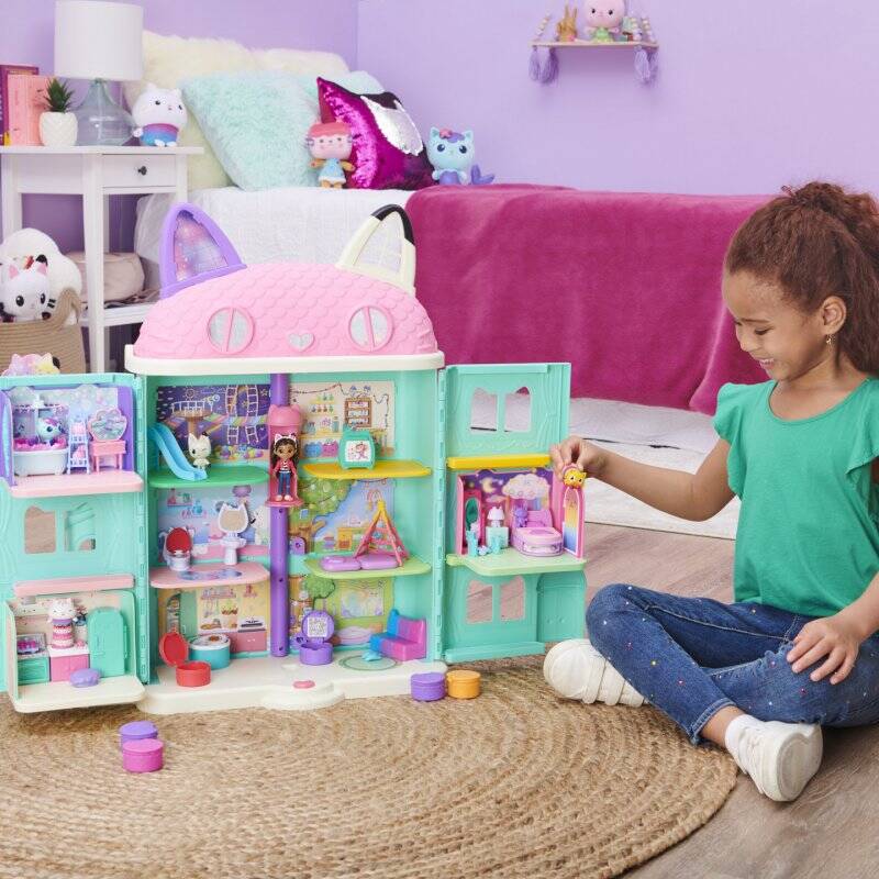 Gabby's Dollhouse Sweet Dreams Bedroom with Pillow Cat Figure and 3 Accessories, 3 Furniture and 2 Deliveries, Kids Toys