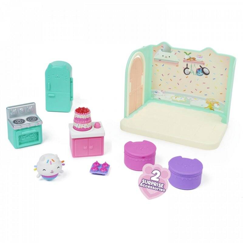 Gabby's Dollhouse Bakey with Cakey Kitchen with Figure and 3 Accessories, 3 Furniture and 2 Deliveries, Kids Toys for Ag