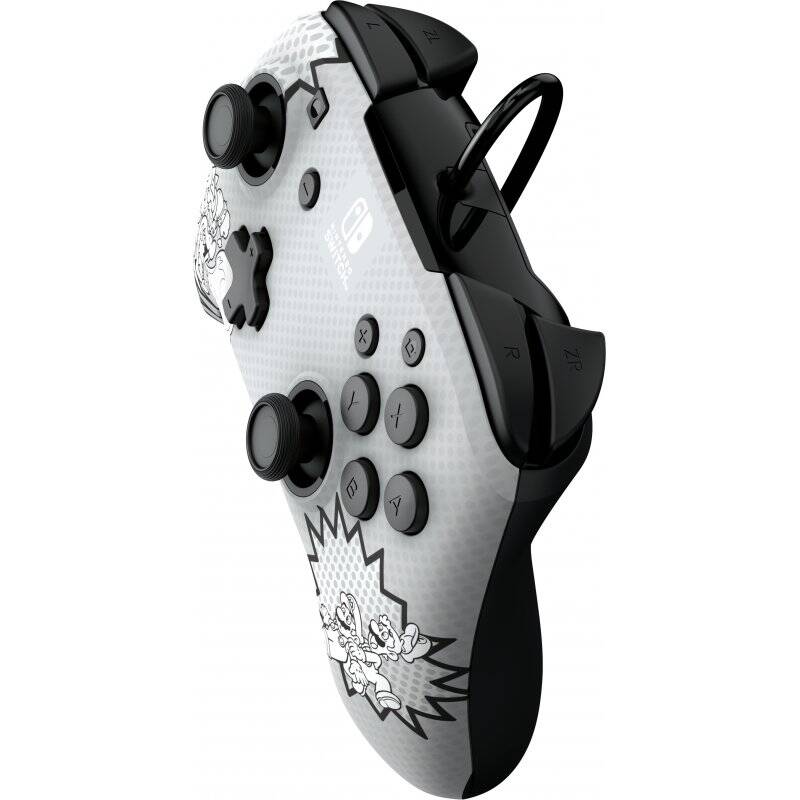 PDP REMATCH: Comic Attack Noir, Gris, Blanc USB Manette de jeu Analogique/Numérique Nintendo Switch, Nintendo Switch OL