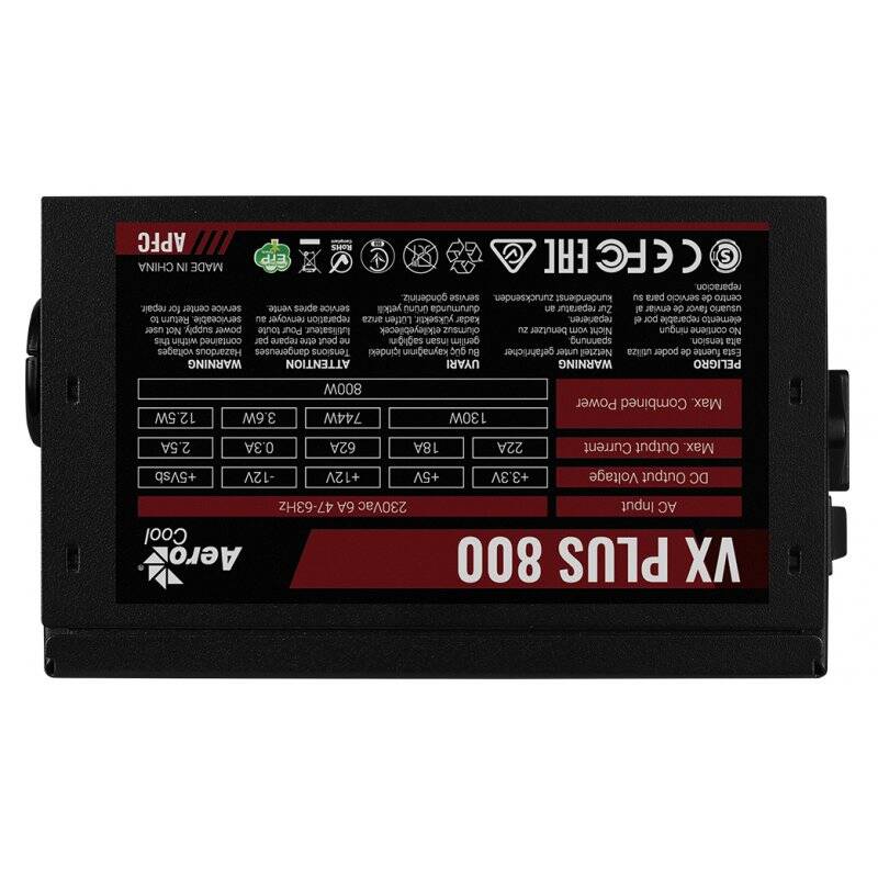 Aerocool VX PLUS 800 230V Netzteil - 800 Watt