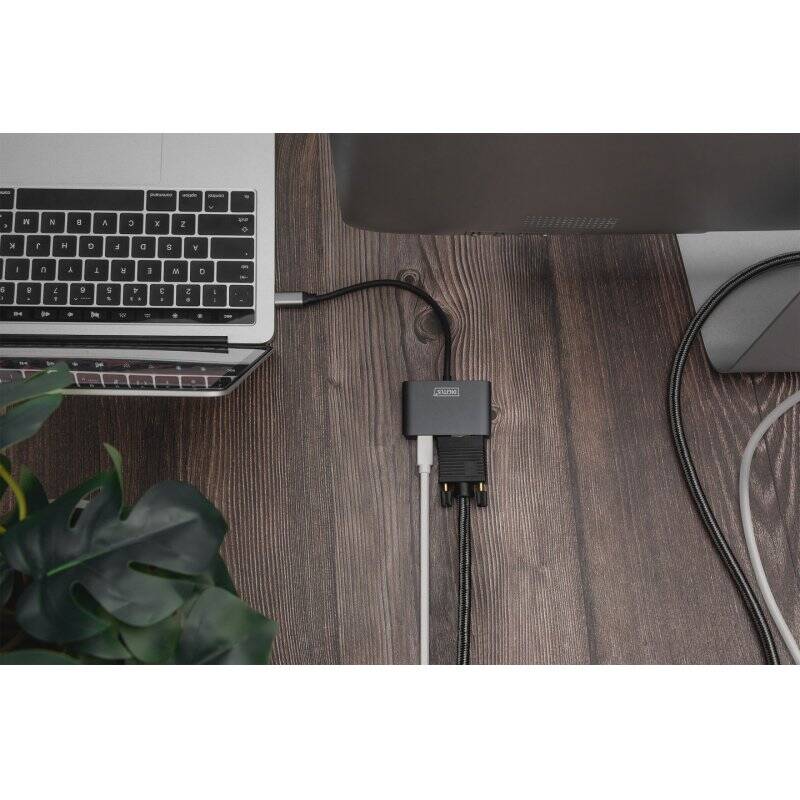 Adap Digitus Type C to Mini DP + VGA Aluminum