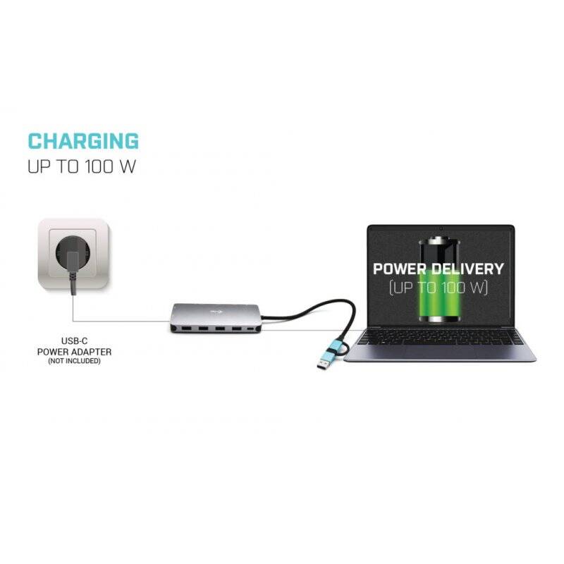 I-TEC USB 3.0 3X LCD NANO DOCK USB 3.0 USB-C/TB3 LAN PD 100W