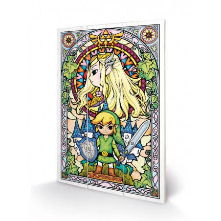 THE LEGEND OF ZELDA - Stained Glass - Impression sur bois 20x29.5