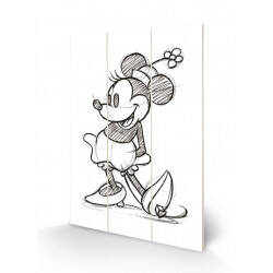 DISNEY - Minnie Mouse Sketched - Impression sur bois 20x29.5
