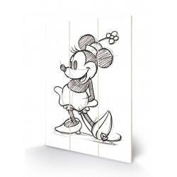 STOCK_72RMWHTT_1 - DISNEY - Minnie Mouse Sketched - Impression sur bois 20x29.5