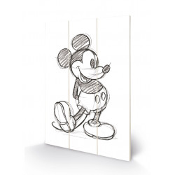 DISNEY - Mickey Mouse Sketched - Impression sur bois 20x29.5