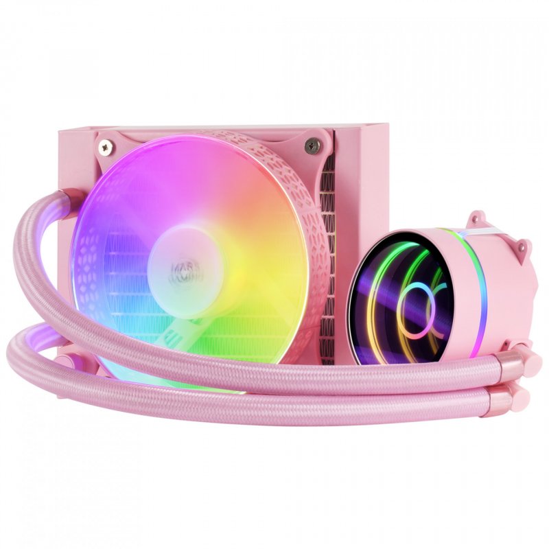 Mars Gaming ML-ONE120 Pink Liquid CPU Cooler TDP 200W Infinity Mirror FRGB Silent Fan Universal Multisocket