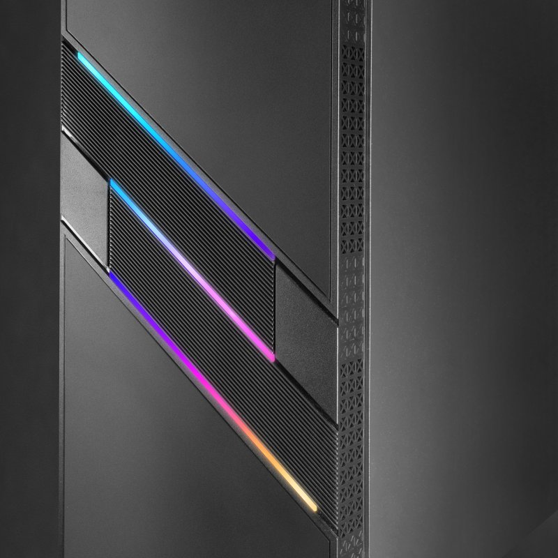 Mars Gaming MC-U3 Black PC Gaming ATX XL Case Front Triple ARGB 12cm ARGB Fan Tempered Glass Window