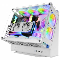 Mars Gaming MCB White PC Gaming ATX XL Case Custom Premium Edition Modular Dual Chamber Structure