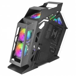 Mars Gaming MC61 Black Micro-ATX Compact Gaming PC Case 4xFan 12cm ARGB Chroma