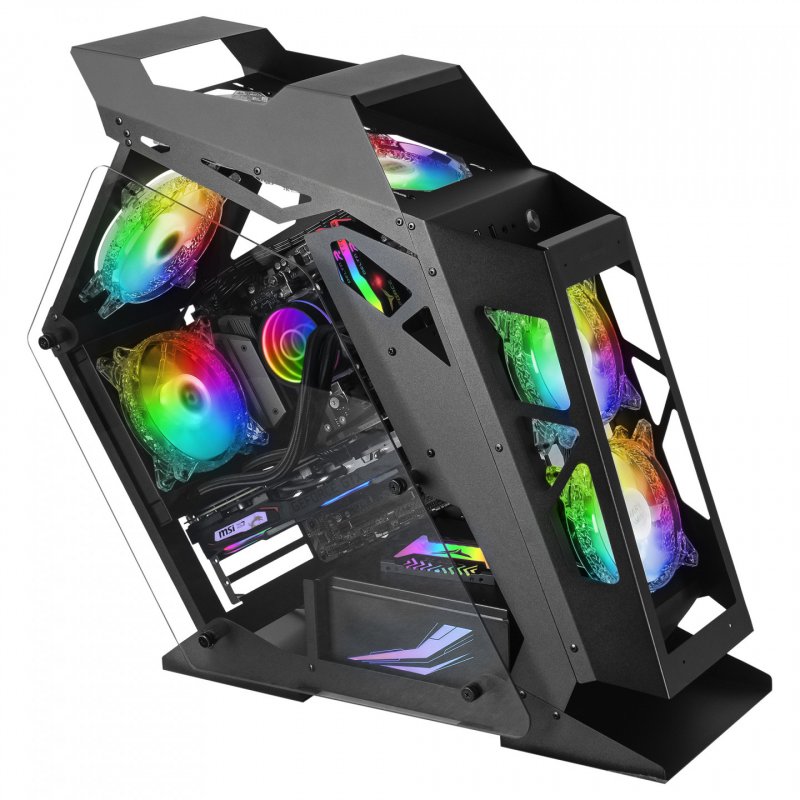 Mars Gaming MC61 Black Micro-ATX Compact Gaming PC Case 4xFan 12cm ARGB Chroma