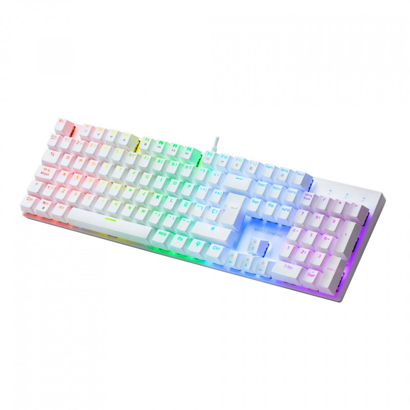 Clavier Gamer mécanique (Brown Switch) Mars Gaming MK422 RGB (Blanc)