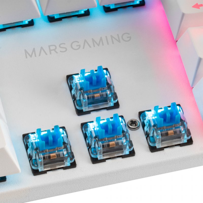 Clavier Gamer mécanique (Brown Switch) Mars Gaming MK422 RGB (Blanc)