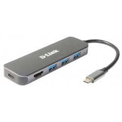 D-Link Station d'accueil USB-C 5-en-1 avec HDMI/alimentation DUB-2333