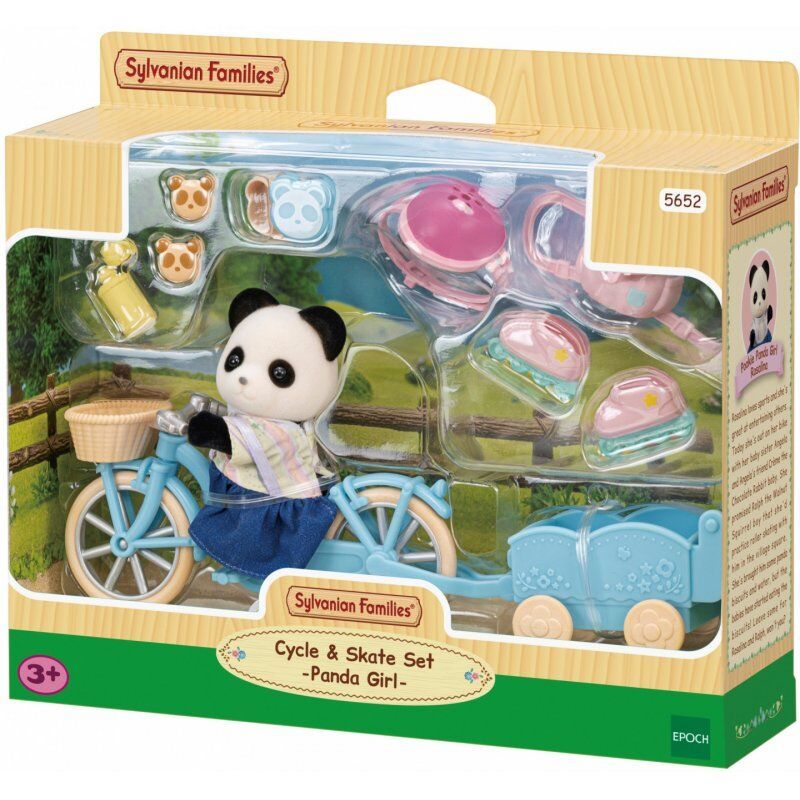 Sylvanian Families La fille panda, son vélo et sa remorque