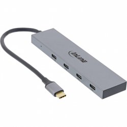 InLine USB 3.2 Gen.2 Hub (10Gb/s), 4 port USB Type-C, OTG, aluminium housing