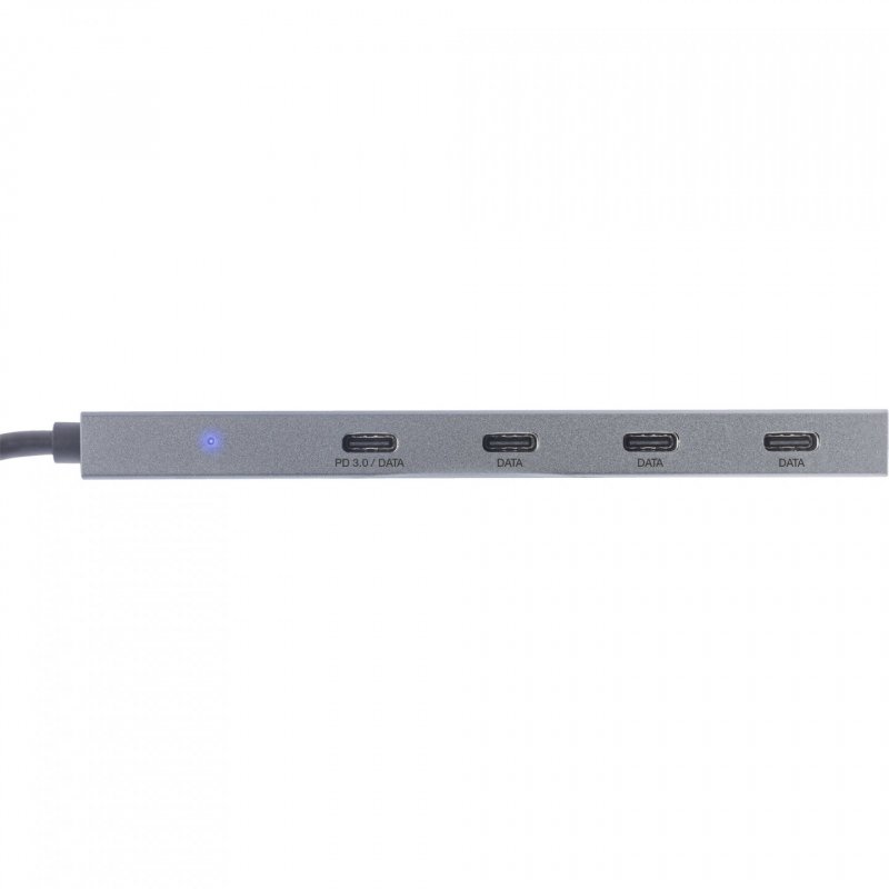 InLine USB 3.2 Gen.2 Hub (10Gb/s), 4 port USB Type-C, OTG, aluminium housing