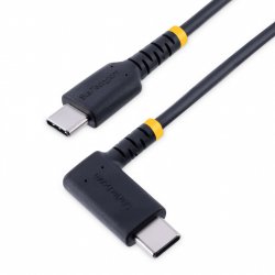 StarTech.com 3ft (1m) USB C Charging Cable Right Angle - 60W PD 3A - Heavy Duty Fast Charge USB-C Cable - Black USB 2.0 