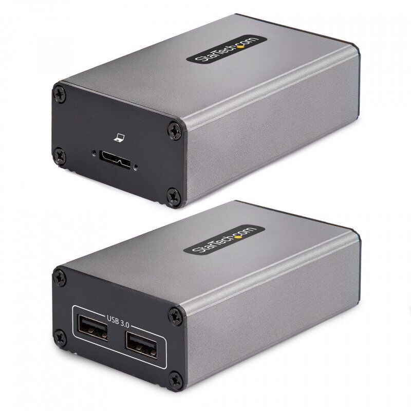 StarTech.com Extender USB 3.0 2-Port sur Fibre Multimode OM3 - LC/LC - Hub USB-A 2x 5Gbps - Portée 350m - Extendeur Fib