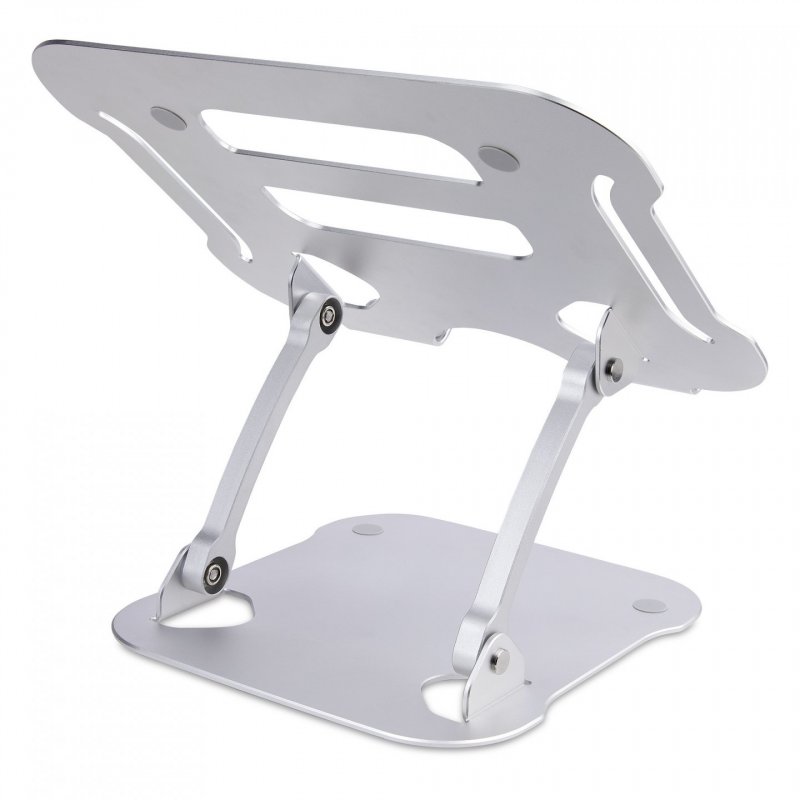 StarTech.com Laptop Stand for Desk, Ergonomic Laptop Stand Adjustable Height, Aluminum, Portable, Supports up to 22lb (1