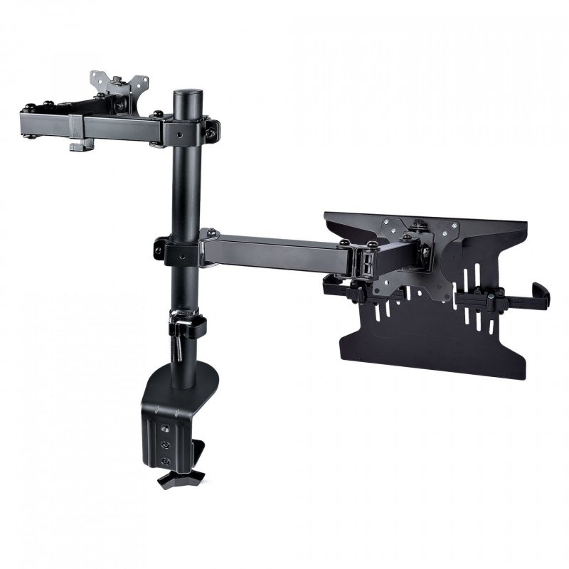 StarTech.com Monitor Arm with VESA Laptop Tray, For a Laptop (4.5kg/9.9lb) and a Single Display up to 32" (8kg/17.6lb), 
