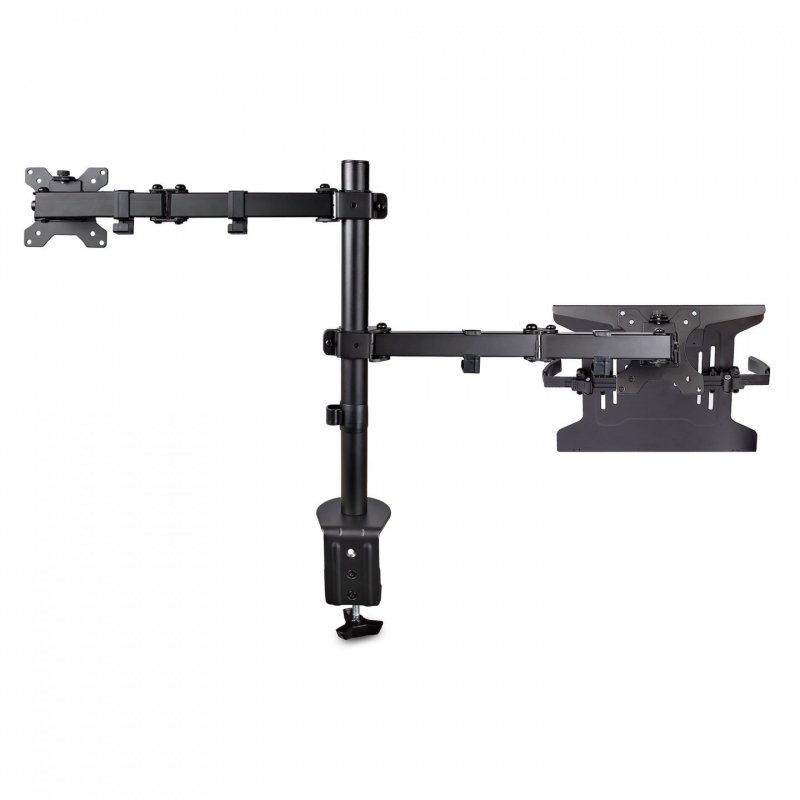 StarTech.com Monitor Arm with VESA Laptop Tray, For a Laptop (4.5kg/9.9lb) and a Single Display up to 32" (8kg/17.6lb), 