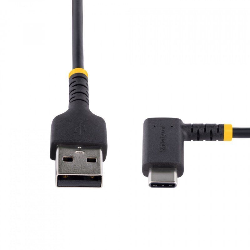 USB-A TO USB-C CHARGING CABLE 15CM RIGHT ANGLE - FAST CHARGE