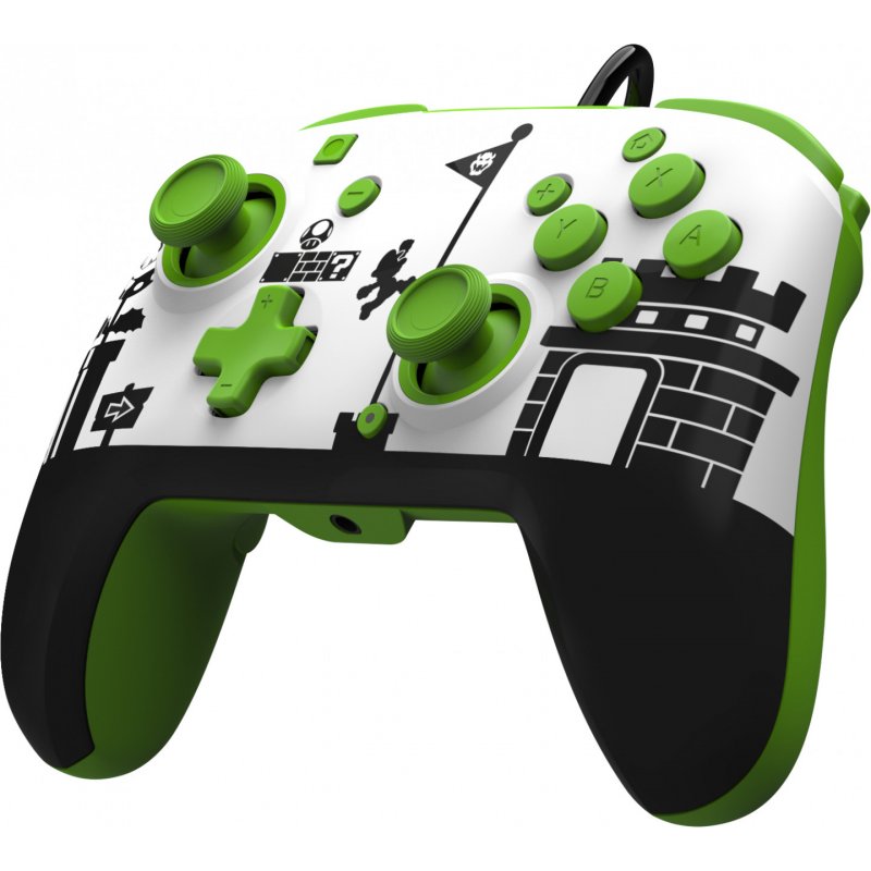 PDP Super Mario Retro REMATCH Black, Green, White USB Gamepad Nintendo Switch, Nintendo Switch OLED