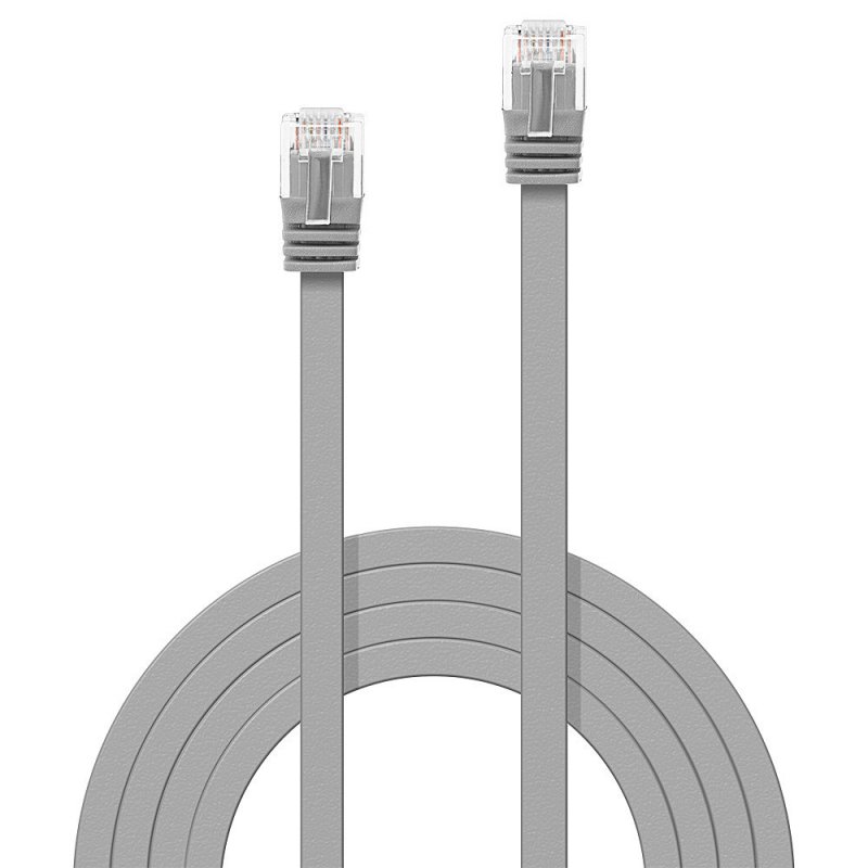 Lindy 2m Cat.6 U/UTP Flat Cable, Grey