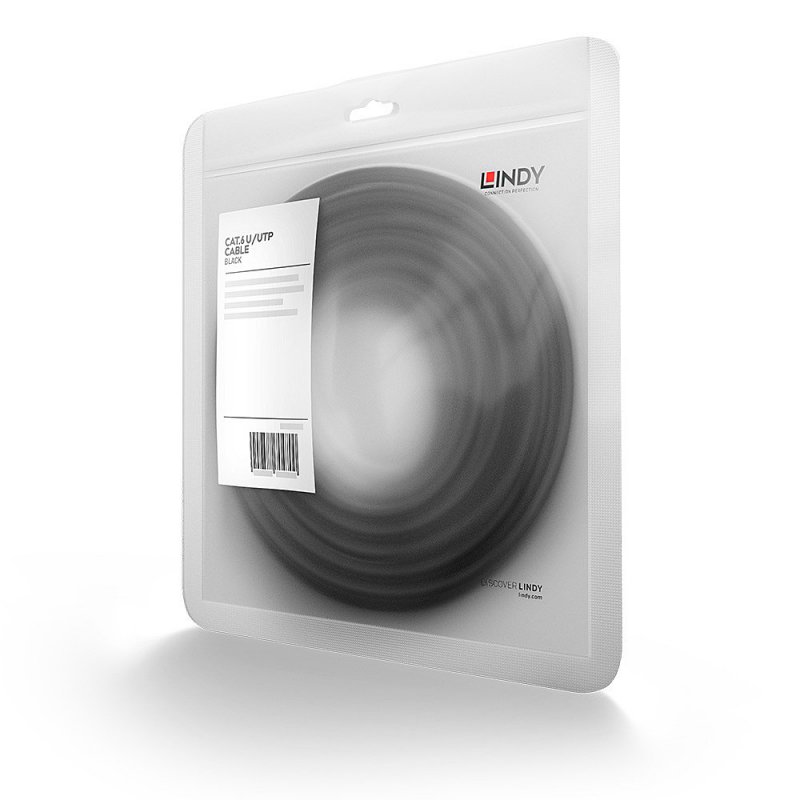 LINDY Cat.6 UTP Cable Black 1m