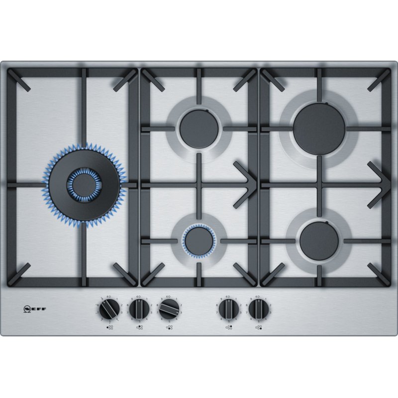 Neff T27DS79N0 hob Stainless steel Built-in 75 cm Gas 5 zone(s)