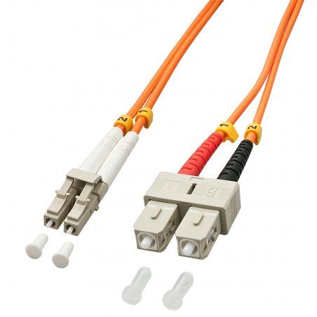 Lindy LC/SC 2m câble de fibre optique OM2 Multicolore, Orange