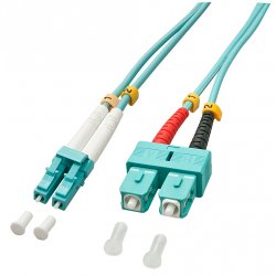 Lindy 15m OM3 LC - SC Duplex fibre optic cable Turquoise
