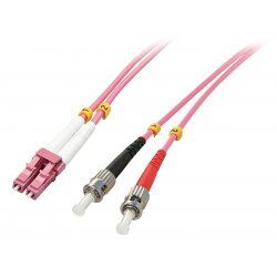 Lindy 46351 câble de fibre optique 2 m LC ST OM4 Rose