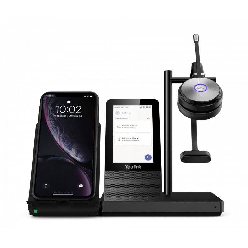 Yealink WH66 Mono Teams Systèmes de conférences audio personnelle Sans fil Arceau Bureau/Centre d'appels USB Type-A Bl