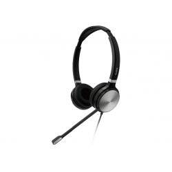 Yealink UH36 Dual Casque Avec fil Arceau Bureau/Centre d'appels USB Type-A Noir, Argent