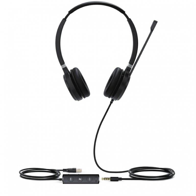 Yealink UH36 Dual Headset Wired Head-band Office/Call center USB Type-A Black, Silver