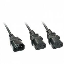 LINDY 2m IEC C14 to 2x IEC C13 Y Cable