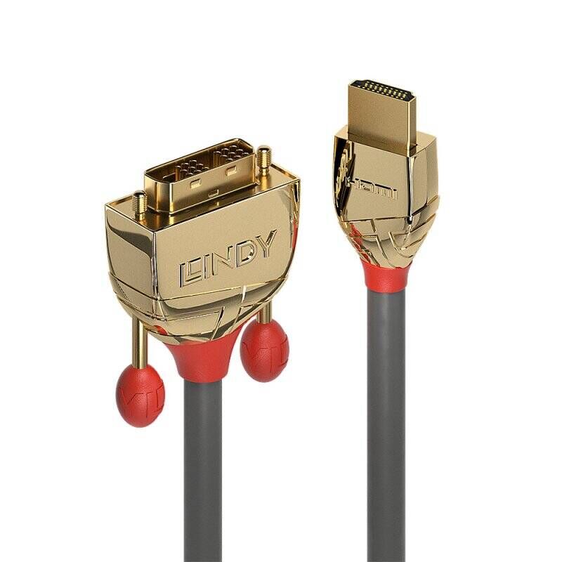 Lindy 36199 câble vidéo et adaptateur 15 m HDMI Type A (Standard) DVI-D Or